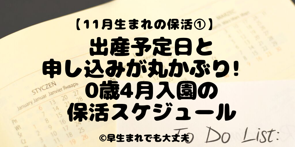 11月生まれの0歳4月入園 保活スケジュールと出産前後にやるべきこと 早生まれでも大丈夫